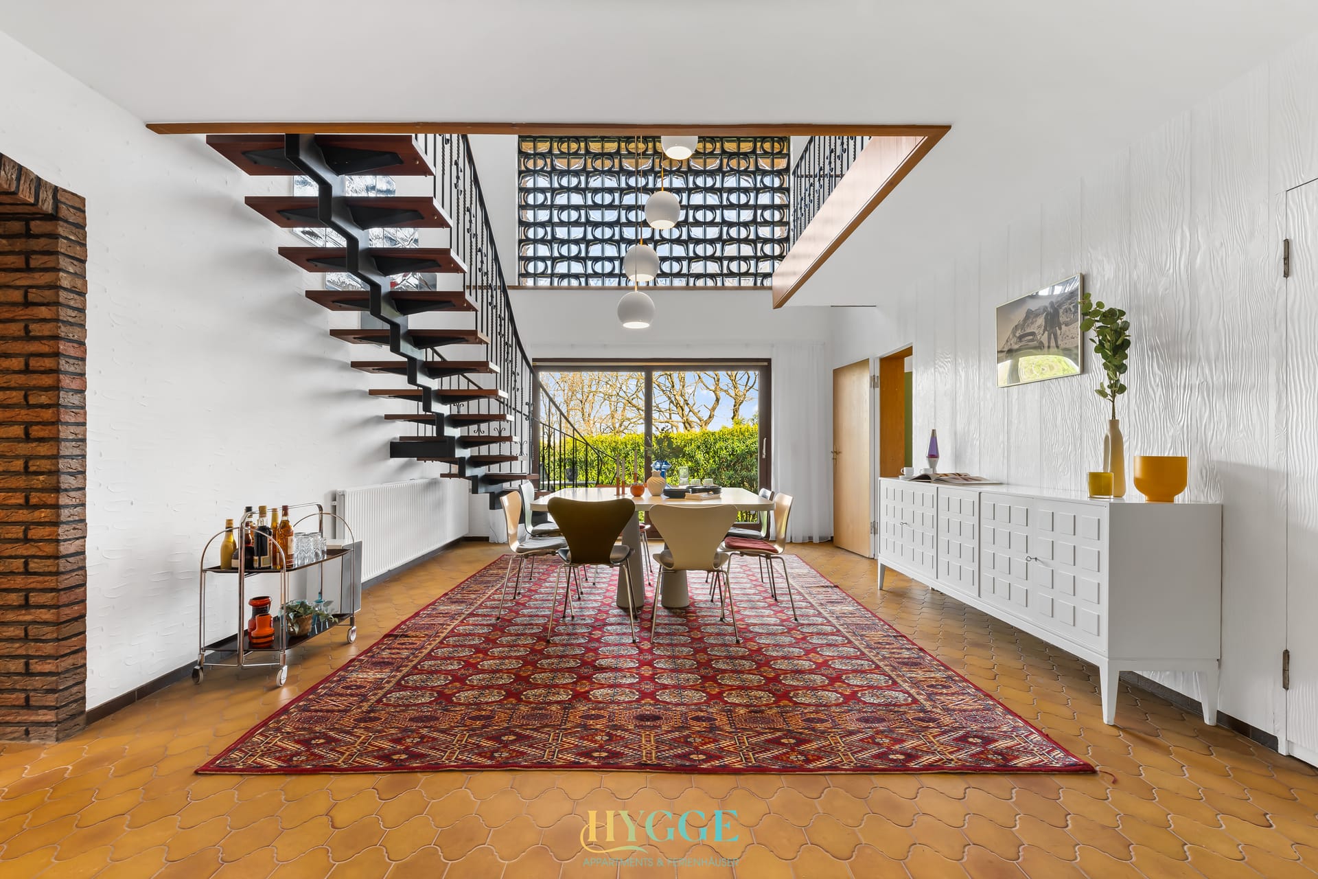 Großes Ferienhaus The 70s in Kappeln mit charakteristischem Mid-Century Design und Blick auf die Schlei