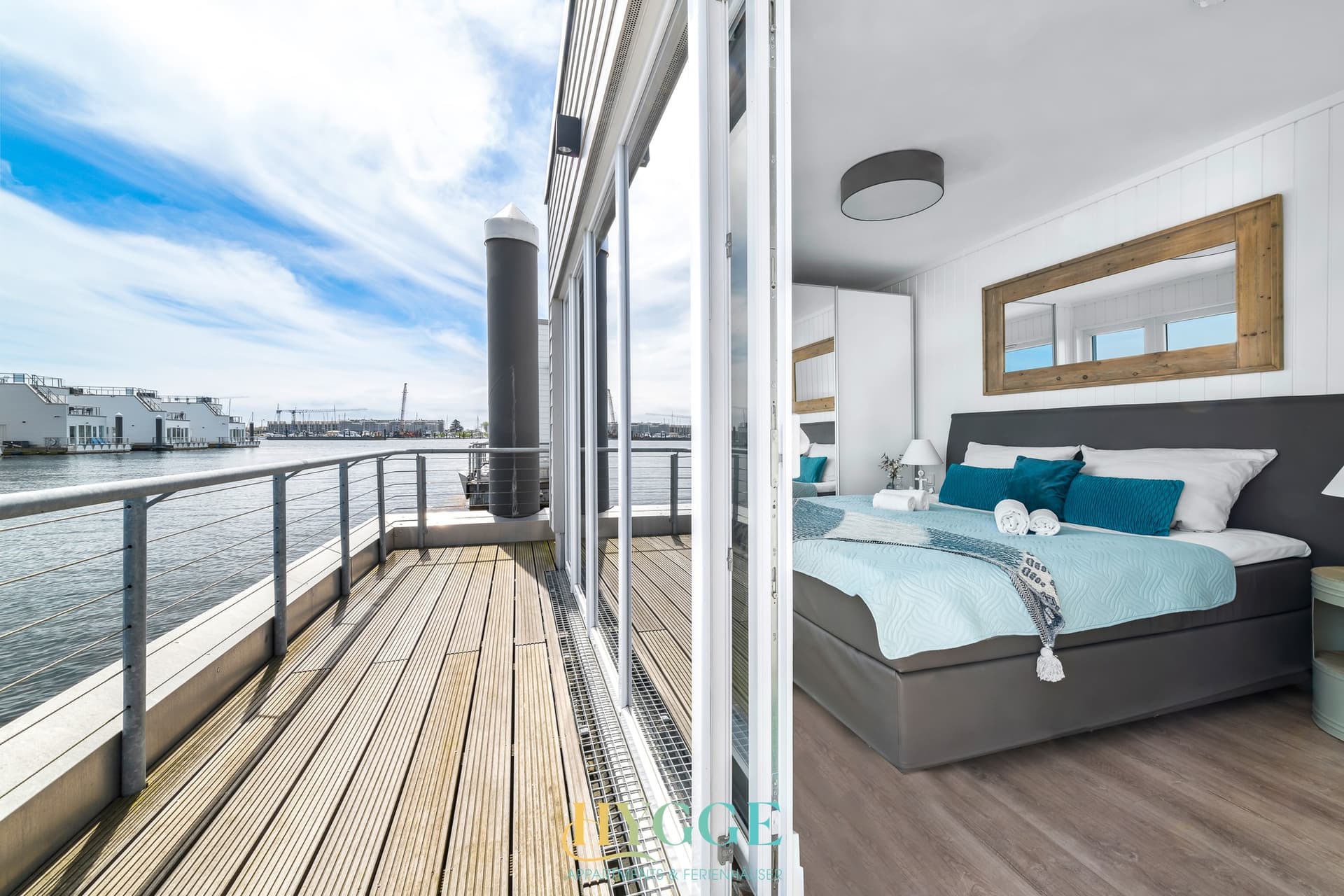 Gemütliches Hausboot An Bord 1 mit Sauna und Dachterrasse im Ostseeresort Olpenitz