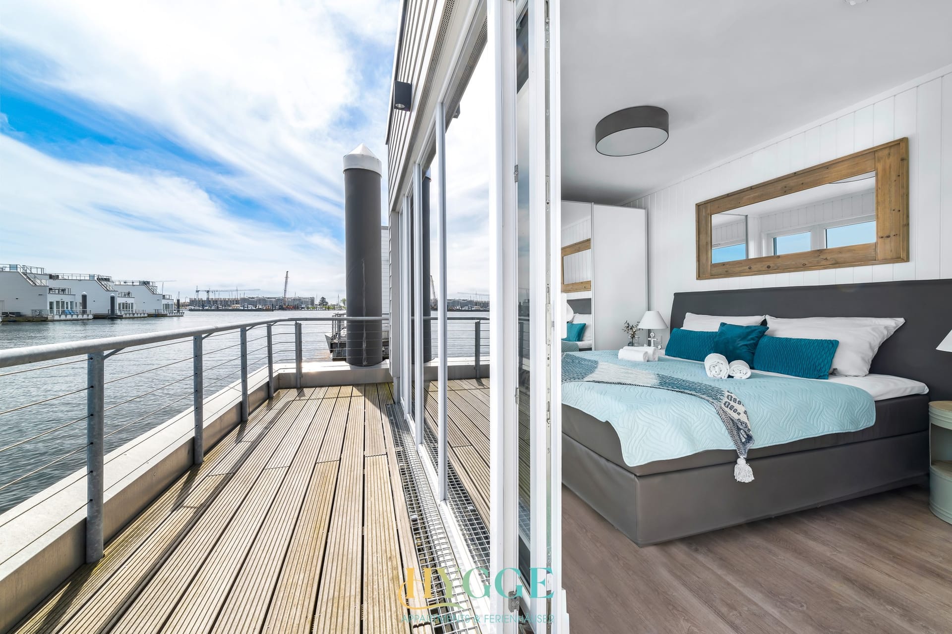 Gemütliches Hausboot An Bord 1 mit Sauna und Dachterrasse im Ostseeresort Olpenitz